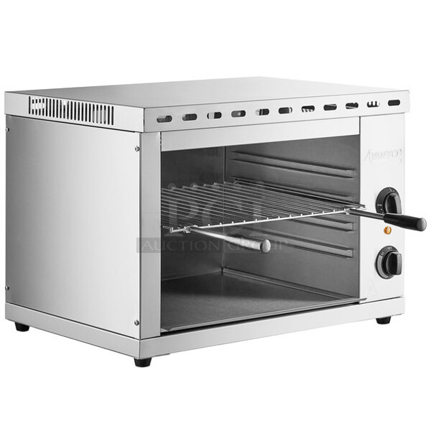 BRAND NEW SCRATCH AND DENT! Avantco 177CHSME23M Stainless Steel Commercial Countertop Electric Powered Cheese Melter. 208/240 Volts, 1 Phase. 