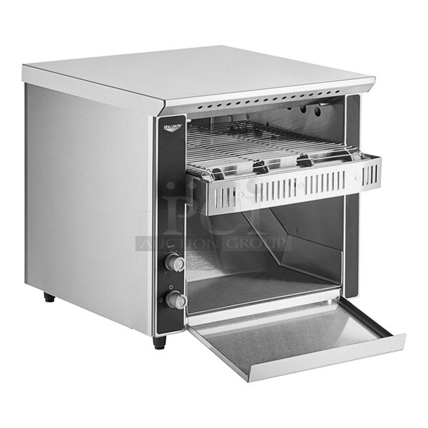 BRAND NEW SCRATCH AND DENT! Vollrath 922120250 Stainless Steel Commercial Countertop JT1H Conveyor Toaster with 2 1/2" Opening. 120 Volts, 1 Phase. Tested and Working!