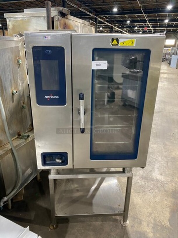 LATE MODEL! Alto Shaam CTP10-10E Stainless Steel Commercial! Electric Powered Combi Convection Oven w/ Stand! 208-240 Volts! 3 Phase! Mode CTP10-10E! Working When Removed!