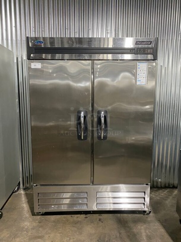 Norlake Commercial 2 Door Reach In Freezer! With Poly Coated Racks! All Stainless Steel! On Casters! AdvantEDGE Series! Model: F49S SN: 13120131 115V 1 Phase