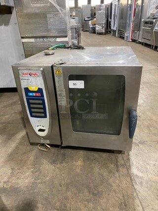 WOW! Rational Commercial Natural Gas Powered Combi Oven! All Stainless Steel! On Legs! 120V 1 Phase! Model: SCC61G!