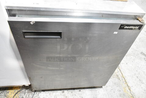 Delfield Stainless Steel Commercial Single Door Undercounter Cooler. 115 volts, 1 Phase. 