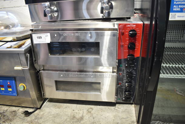 2024 Crosson CPO-320 Stainless Steel Commercial Countertop Electric Powered 2 Deck Pizza Oven w/ Cooking Stones. 120 Volts, 1 Phase. Tested and Working!