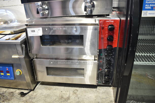 2024 Crosson CPO-320 Stainless Steel Commercial Countertop Electric Powered 2 Deck Pizza Oven w/ Cooking Stones. 120 Volts, 1 Phase. Tested and Working! - Item #1127224