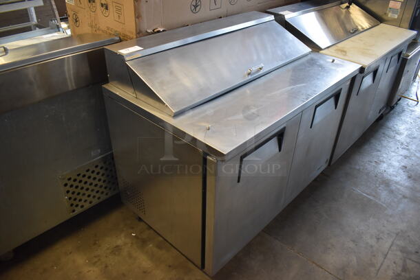 2014 True TSSU-48-12 Stainless Steel Commercial Sandwich Salad Prep Table Bain Marie Mega Top on Commercial Casters. 115 Volts, 1 Phase. Tested and Working!