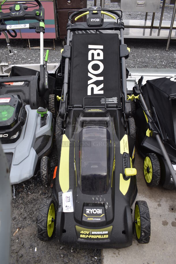 Ryobi RY401012VNM Metal Brushless 20" Electric Powered Self Propelled Lawnmower. Does Not Come w/ Battery. 21x40x14.5