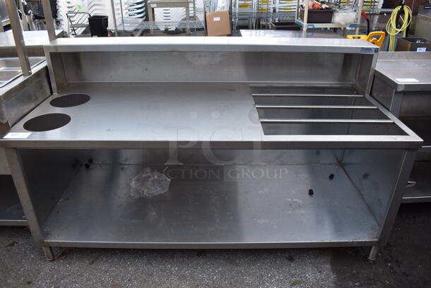 Stainless Steel Table w/ Over Shelf and Under Shelf. 70x31x41