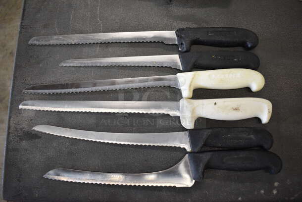 6 Sharpened Stainless Steel Serrated Knives. Includes 15". 6 Times Your Bid!
