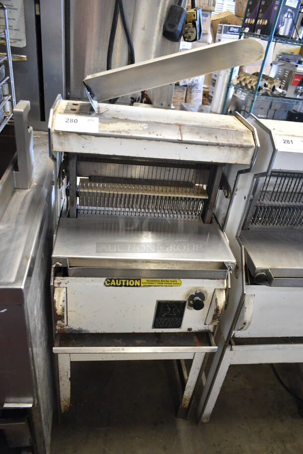 Oliver 777 Metal Commercial Floor Style Bread Loaf Slicer. 115 Volts, 1 Phase. Tested and Working! - Item #1117890