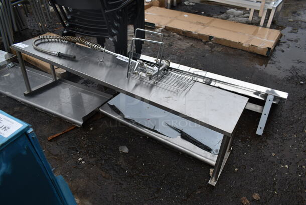 2 BRAND NEW SCRATCH AND DENT! Stainless Steel Commercial Items; Over Shelf and Wall Mount Shelf. 2 Times Your Bid!
