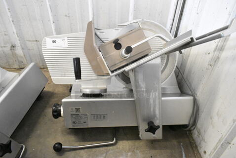 Bizerba SE 12 D US Stainless Steel Commercial Countertop Meat Slicer. 120 Volts, 1 Phase. 