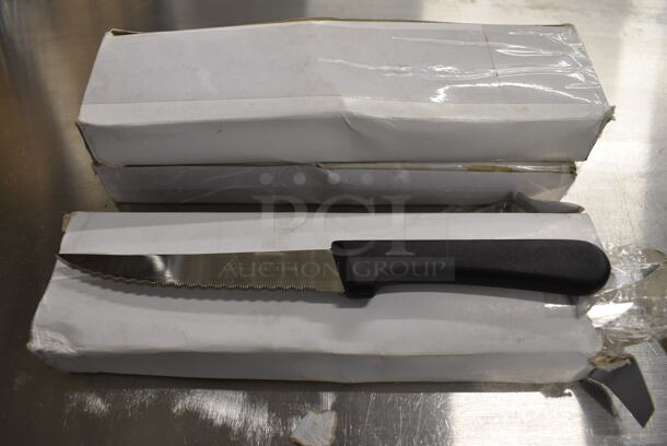 36 BRAND NEW IN BOX! Adcraft MS-3000 Stainless Steel Black Angus Steak Knives. 8.5". 36 Times Your Bid!