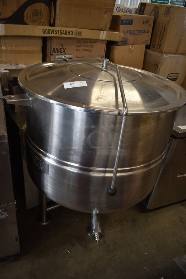 2015 Cleveland KGL-80 Stainless Steel Commercial Floor Style 80 Gallon Steam Kettle. 
