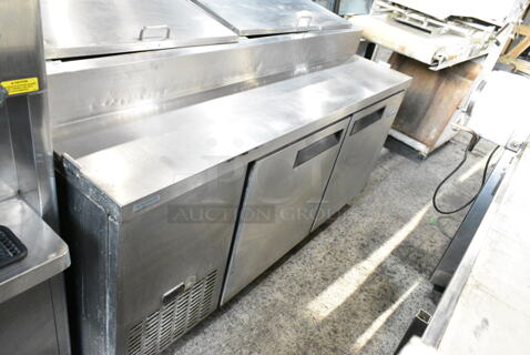 Metalfrio PICL2-71-9 Stainless Steel Commercial Pizza Prep Table on Commercial Casters. 115 Volts, 1 Phase. Tested and Powers On But Does Not Get Cold