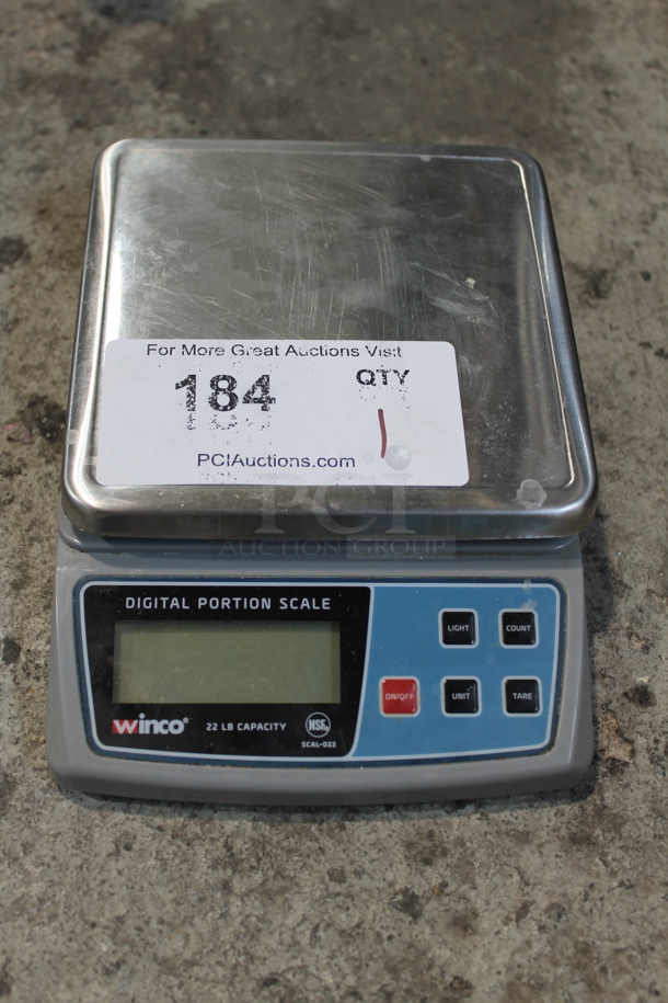 Winco Metal Countertop 22 Pound Digital Portioning Scale.