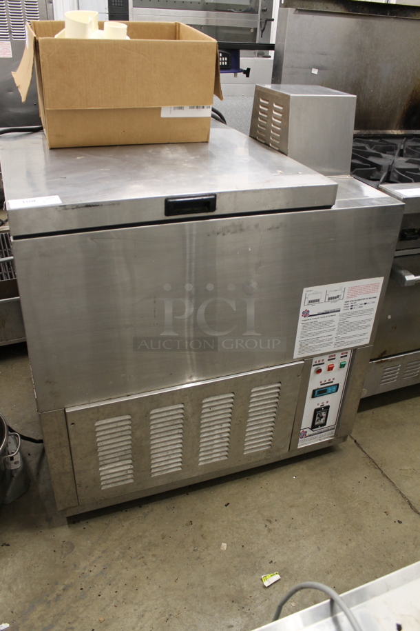 Yuan Yang SM-600 Stainless Steel Commercial Floor Style Versatile Alabaster Ice Machine. 220 Volts, 1 Phase.