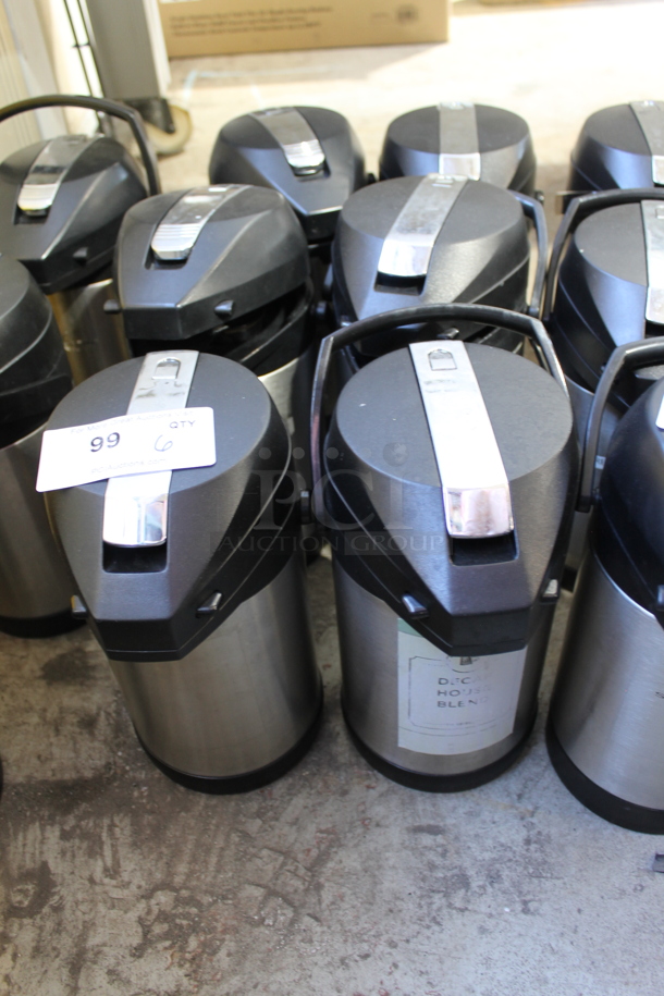 6 Stainless Steel Air Pots. 6 Times Your Bid!