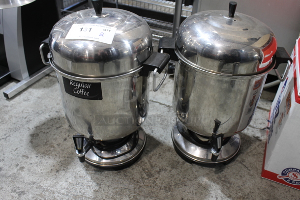 2 Stainless Steel Automatic Percolators. 2 Times Your Bid!