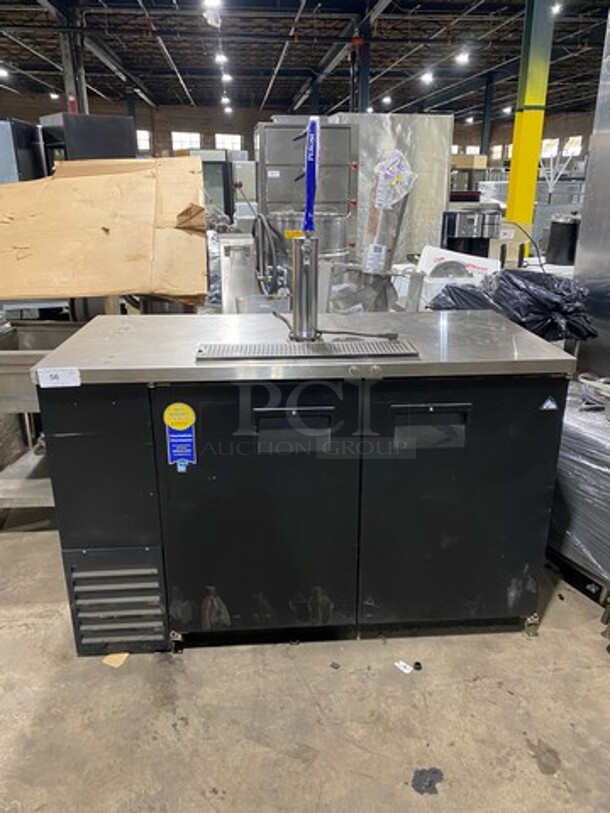 Everest Commercial Refrigerated Single Tap Kegerator! With Beer Tower! With 2 Door Underneath Storage Space! Model: EBB59 SN: BBB5914020021 115V 1 Phase