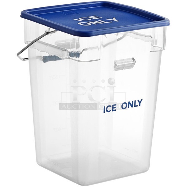 BRAND NEW SCRATCH AND DENT! Vigor 247ICEB22WLD 5.5 Gallon Polycarbonate Square Ice Tote with Lid