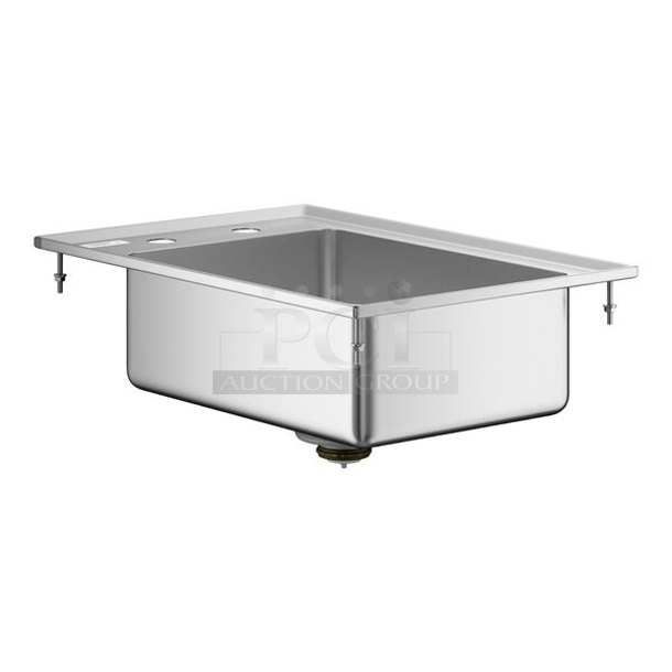 BRAND NEW SCRATCH AND DENT! Regency 600DI110145 10" x 14" x 5" 16-Gauge Stainless Steel One Compartment Drop-In Sink w/ Faucet