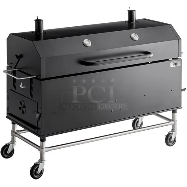 BRAND NEW SCRATCH AND DENT! Backyard Pro 554SMOKR60KD 60" Charcoal / Wood Smoker Grill with Adjustable Grates and Dome. 