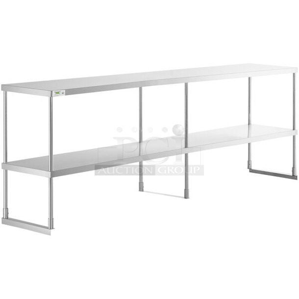 BRAND NEW SCRATCH AND DENT! Regency 600DOS1896 Stainless Steel Double Deck Overshelf - 18" x 96" x 32"