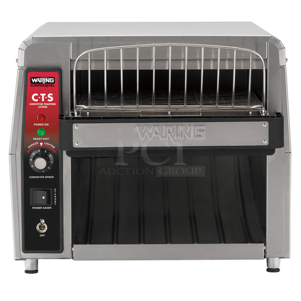 BRAND NEW SCRATCH AND DENT! Waring CTS1000 Stainless Steel Commercial Conveyor Toaster. 120 Volts, 1 Phase.