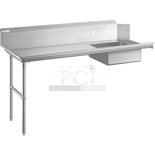 BRAND NEW SCRATCH AND DENT! Regency 600DDT72L 16 Gauge 6' Soiled / Dirty Dish Table - Left Drainboard