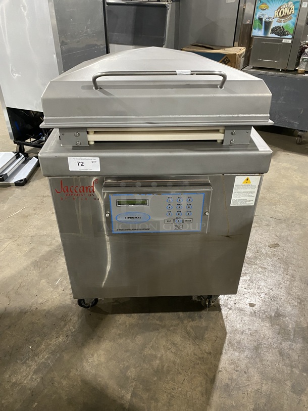 Sipromac Commercial Floor Style Single Chamber Vacuum Sealing Machine! Eletric Powered! All Stainless Steel! On Casters! MODEL 550A SN:5516 208V 3PH - Item #1127751