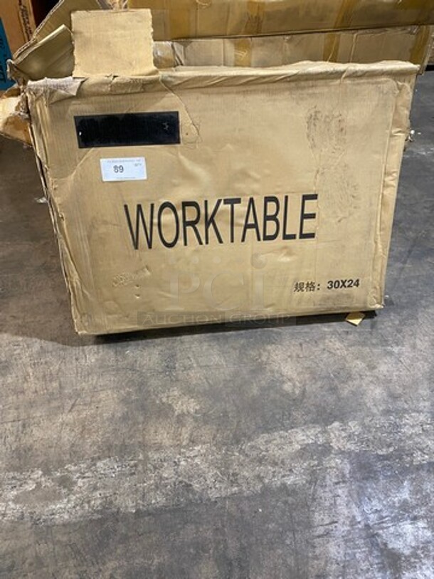 BRAND NEW! IN THE BOX! Solid Stainless Steel Work Top/ Prep Table! With Legs! ASSEMBLY NEEDED!