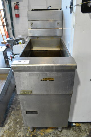 Pitco Frialator SG14-S Stainless Steel Commercial Floor Style Propane Gas Powered Deep Fat Fryer. 110,000 BTU. 