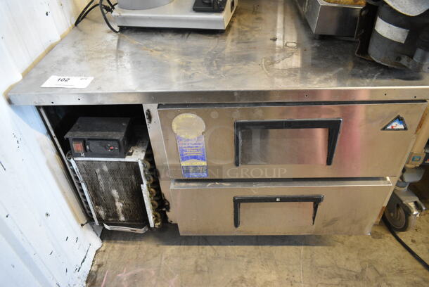 Everest Stainless Steel Commercial 2 Drawer Chef Base on Commercial Casters. Tested and Working! - Item #1117380