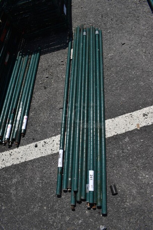 ALL ONE MONEY! Lot of 4 Metro Green Finish Poles. 54"