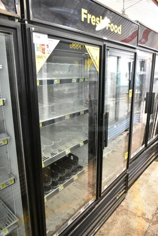 True GDM-49-LD Metal Commercial 2 Door Reach In Cooler Merchandiser w/ Poly Coated Racks. 115 Volts, 1 Phase. 