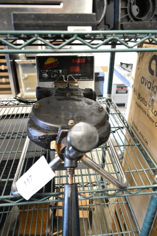 Metal Commercial Countertop 4 Small Waffle Maker. 120 Volts, 1 Phase. 