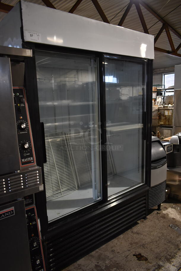 2011 Kool-it KSM-48 Metal Commercial 2 Door Reach In Cooler Merchandiser. 115 Volts, 1 Phase. Tested and Working!