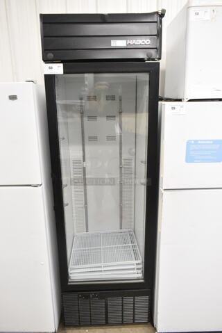 2019 Habco SE18 Metal Commercial Single Door Reach In Cooler Merchandiser w/ Poly Coated Racks. 115 Volts, 1 Phase. 