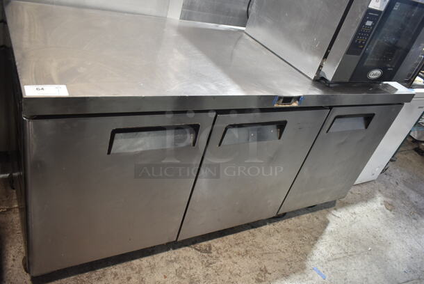 2017 Bison BUR-72 Stainless Steel Commercial 3 Door Undercounter Cooler. 115 Volts, 1 Phase. Tested and Working!