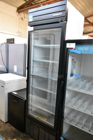 2019 Habco SE18 Metal Commercial Single Door Reach In Cooler Merchandiser w/ Poly Coated Racks. 115 Volts, 1 Phase. 