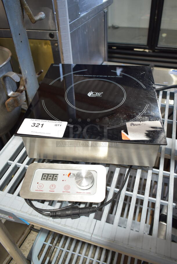 BRAND NEW SCRATCH AND DENT! 2023 Cooking Performance Group CPG 351IDCPG38M Stainless Steel Commercial Single Burner Drop In Induction Range. 240 Volts, 1 Phase. 