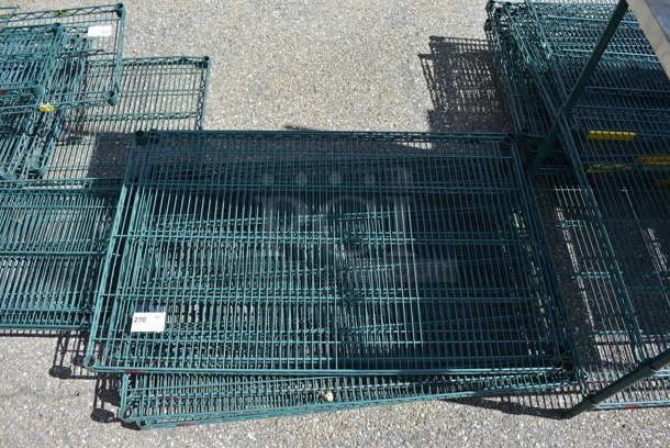ALL ONE MONEY! Lot of 6 Metro Green Finish Wire Shelves. 48x30x1.5
