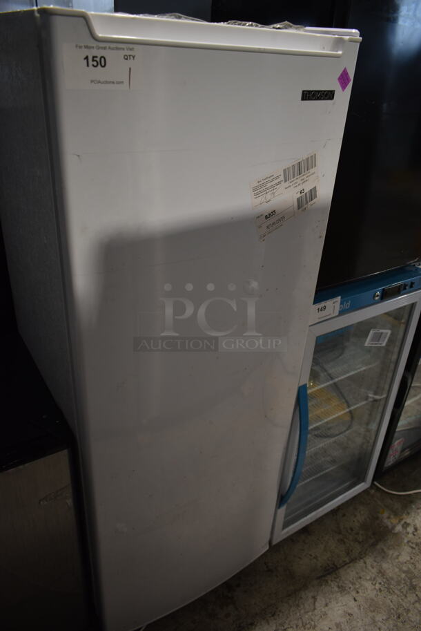 Thomson TFRF690 Metal Upright Freezer. 115 Volts, 1 Phase. Tested and Powers On But Does Not Get Cold