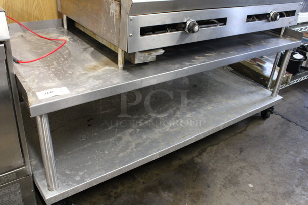 Stainless Steel Commercial Equipment Stand w/ Metal Under Shelf on Commercial Casters. 64x30x26