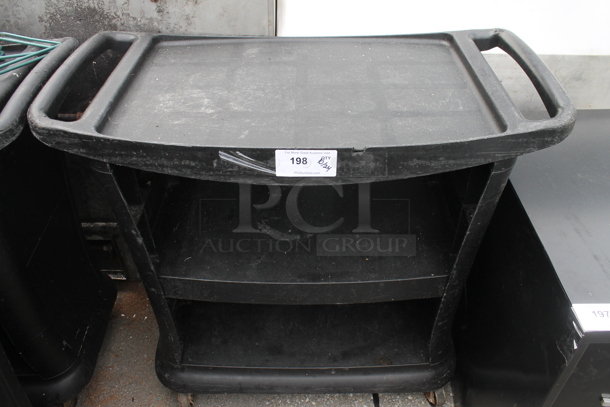 Black Poly 2 Tier Cart on Commercial Casters.
