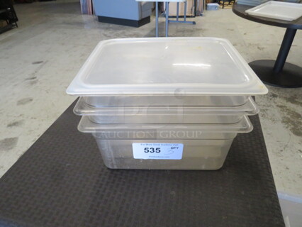 1/2 Size 6 Inch Deep Food Storage Container With 1 Lid. 3XBID