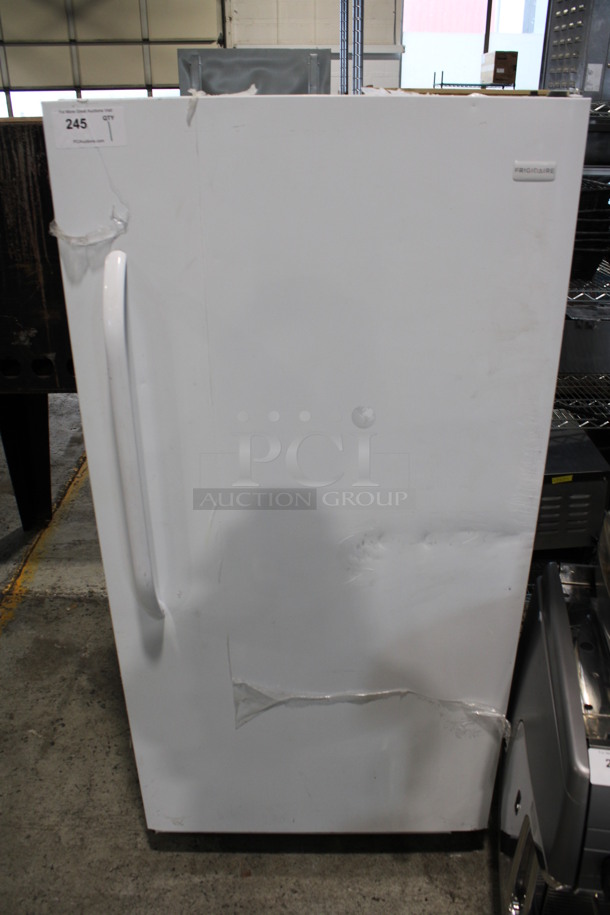 Frigidaire Model FFFU14F2QWP Single Door Reach In Freezer. 115 Volts, 1 Phase. 30x32x61.5. Tested and Working!