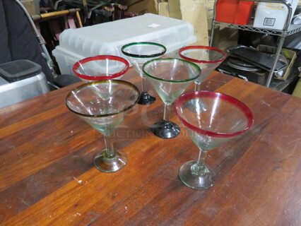 Assorted Color 15oz Martini/Margarita Glass. 6XBID