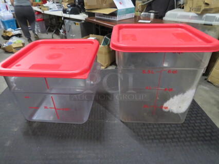 Assorted 6/8 Quart Food Storage Container With Lid. 2XBID