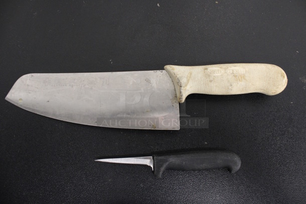 2 Sharpened Stainless Steel Knives; Paring and Chef. 7", 14". 2 Times Your Bid! 